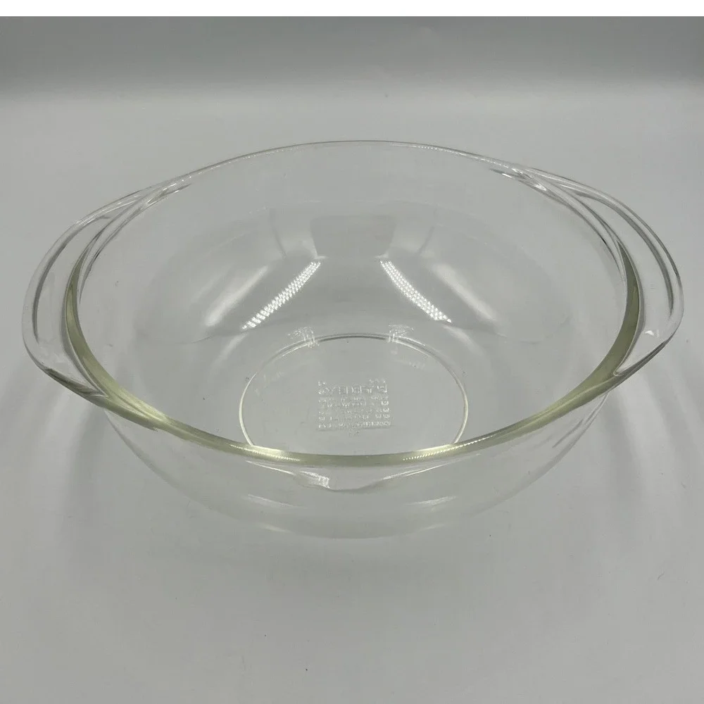Pyrex Casserole Dish Unisex 2qt Clear Very Good 024 Round Glass Baking Bowl
